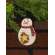 Roly Poly Wooden Snowman Ornament w/star #35700