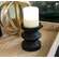 Black Wooden Pillar Candle Holder, 4.75" Tall 65332;