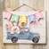 Happy Easter Banner Bunny Truck Hanging Wood Sign 91135;