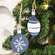 Wooden Snowflake Bulb Christmas Ornaments, 2/Set 37192;