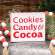 Cookies Candy & Cocoa Box Sign 37234