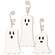 3 Set, Happy Ghost Ornaments with Wire Hangers #37271