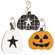 3 Set, Wooden Pumpkin Ornament with Curly Wire Hanger #37273