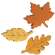 Carved Wooden Fall Leaves Sitters, 3/Set 37285
