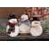 3 Set, Distressed Wooden Snowman with Scarf Sitters #37321
