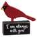 Wooden Cardinal on "I Am Always With You" Base