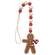 Red & White Wooden Beaded Gingerbread Man Ornament #37342