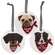 Bah Hum Pug Round Ornament, 3 Asstd.