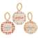 Thankful Grateful Gratitude Plaid Beaded Round Ornament, 3 Asstd.