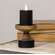 Black & Wood Pillar Candle Holder, 4.25" 15635;