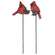 Cardinal & Holly Wooden Plant Stake, 2 Asstd. #37220