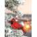 Wooden Cardinal Ornament with Beaded Jute Hanger #37223
