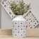 Black & White Floral Patterned Metal Vase, Tall 70141;