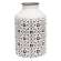 Black & White Floral Patterned Metal Vase, Tall 70141