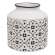 Black & White Floral Patterned Metal Vase, Short 70142