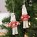 Mini Red/White  Heart Wooden Doll Ornament, 2 Asstd. ADCX3004;