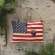 Stuffed Primitive American Flag Ornament with Rusty Bell #CS38831