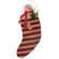 Hanging Striped "Merry Christmas" Stocking with Snowman & Greenery