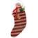 Hanging Striped "Merry Christmas" Stocking with Snowman & Greenery #CS38868