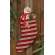 Hanging Striped "Merry Christmas" Stocking with Snowman & Greenery #CS38868