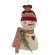 Stuffed Striped Hat Snowman Ornament with Heart & Greenery #CS38879