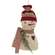 Stuffed Striped Hat Snowman Ornament with Heart & Greenery #CS38879