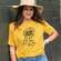 Wild and Free Sunflower T-Shirt, Heather Yellow Gold L138