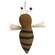 Stuffed Stiffened Fabric Primitive Bee Ornament #U22034