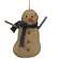 Stiffened Fabric Jingle Bell & Blue Scarf Primitive Snowman Ornament