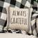 Always Grateful Striped Natural Pillow 15555;