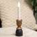 Black & Wood Taper Candle Holder, 5.25" 15560A;