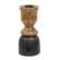 Black & Wood Taper Candle Holder, 5.25" 15560A