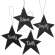 Black Star Ornaments - 4/bag #33093