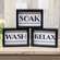 Black & White Bath Words Box Sign, 3 Asstd. 37143