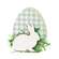 Green & White Buffalo Check Easter Egg Sitter with Bunny #37632