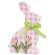 Pink & White Buffalo Check Bunny with Tulips Sitter #37638