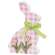 Pink & White Buffalo Check Bunny with Tulips Sitter #37638