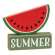 Watermelon on "Summer" Wooden Sitter 37694