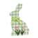 Green & White Buffalo Check Bunny with Tulips Sitter