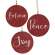 Holiday Script Red Word Round Ornament, 3 Asstd. 91119