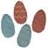 4 Set, Stiffened Fabric Primitive Egg Ornaments with Nest Filler