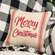 Merry Christmas Red Striped Pillow 15657;