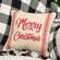 Merry Christmas Red Striped Pillow 15657