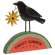 Sweet Summer Crow & Watermelon Sitter #37613