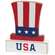 Wooden USA Uncle Sam Hat Sitter