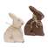 Small Distressed Wooden Chunky Sitting Bunny, 2 Asstd.