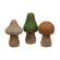 3/Set, Distressed Wooden Natural Color Mushrooms #37850