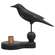 Wooden Crow Pedestal with Taper Holder #91158