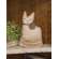 Stuffed Primitive Sitting White Kitty #CS38901
