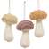 Chenille Stuffed Mushroom Ornament, 3 Asstd. #CS38912